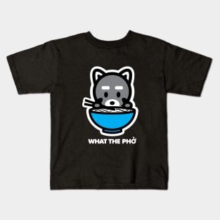 Raccoon Trash Panda What The Pho Ramen Noodles Food Animal Bambu Brand Kids T-Shirt